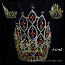 High Qulity Zhanggong crystal fancy hair accessories boys full round crown